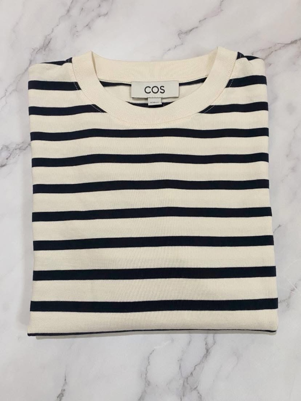COS Navy and White Striped Crew Top - Picture 5 of 11